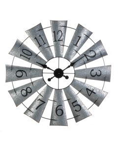 GALVANIZED WINDMILL WALL CLOCK